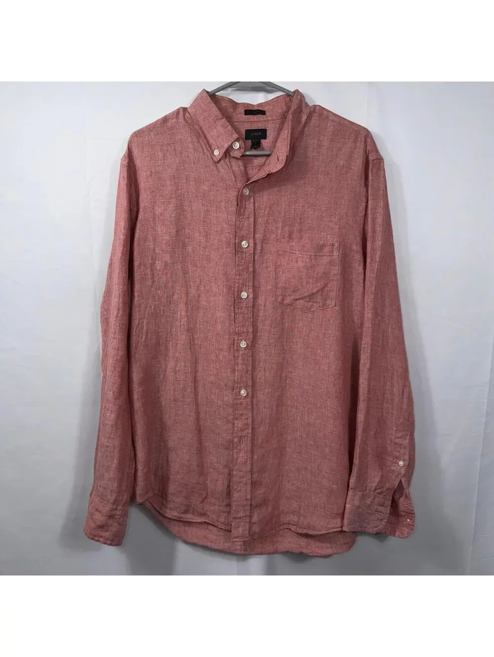 J. Crew Slim Fit Linen Button Front Shirt Size L